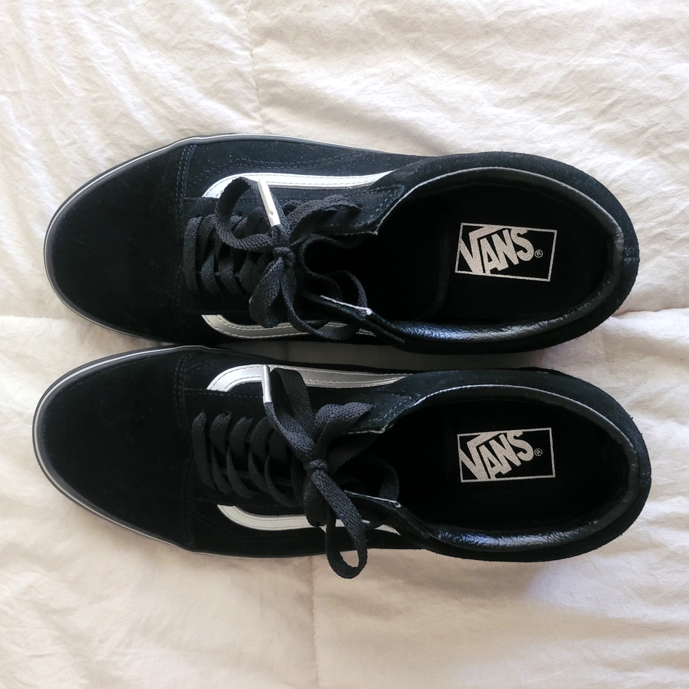 Vans Wards OLD SKOOL Men's Black/Black/Silver Suede 11.5 Skate Low Shoe - Picture 2 of 7